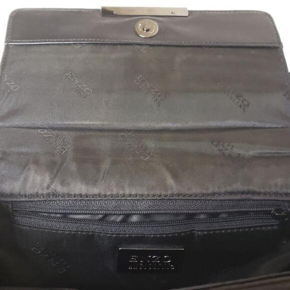 Enzo Angiolini Black Leather Handbag classic casual classy desingner pretty date - Picture 7 of 8